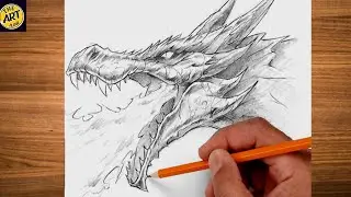 How To Draw Dragon | Dragon Sketch Realistic | Easy Pencil Sketch of a Dragon