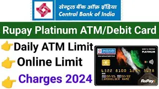 Central bank of india rupay platinum debit card limit & charges | Central bank debit card charges