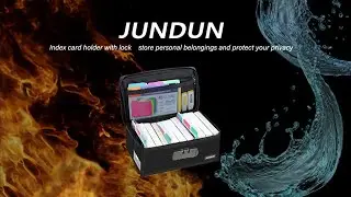 JUNDUN Index Card Holder with Lock fits 1200 3x5 Inch Flash Cards