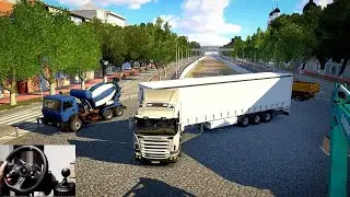 ETS2 DreamLand 1:1 map Scania L6 open pipe Logitech Steering Wheel Manual Shifter Beam Eye Tracker