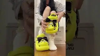Suryoo&trade; Girls Fashion Platform Crcos With Jibbitz, Light Green Sandals #crocs #suryoo #sandals