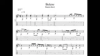 Maurice Ravel: Bolero with tablature/sheet music for solo fingerstyle guitar