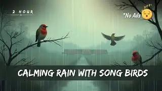 2 Hour Nap - Calming Rain with Song Birds & Distant Train | Sleep Sounds & Relaxation Ambience