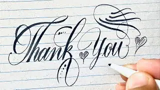 How to Write 'Thank You' in Stylish Calligraphy (Easy & Elegant Tutorial)  Beautiful Hand Lettering