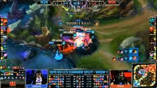 H2K Gaming vs ROCCAT - HIGHLIGHTS - EU LCS Summer 2015 - W1D1 - League of Legends