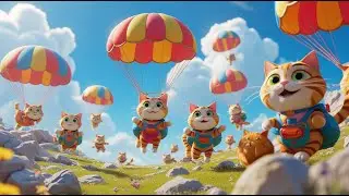 Parachute Cats | Fun Adventure Rhyme for Kids | Rhyme Land