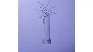How to draw burning candle||Candle drawing easy step by step||@SabaJilani786
