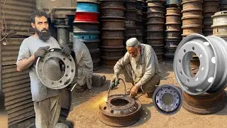 How Old Ship Plates Are Turned Into Heavy-Duty Truck Tyre Rims | Incredible Rim Repair Process