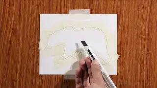 Beautiful Polar Bear Double Exposure /  Drawing with Oil Pastels / Step by Step