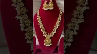 One gram gold Jewellery /Buttapusalu Long Haram with Earrings Rs.2620/- #youtubeshorts #jewellery