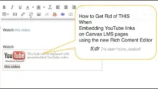 Suppressing Inline Preview for YouTube Links in Canvas LMS New Rich Content Editor