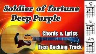 ❤️ Soldier Of Fortune - Deep Purple - Cover - Free Backing Track - Chords and Lyrics on Screen.