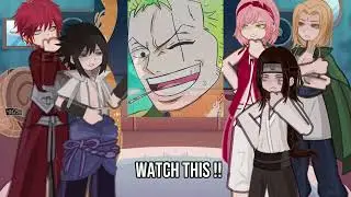 Naruto friends react to naruto as Zoro | Onepiece | Strawhat | luffy | Sasuke | Gacha life 2