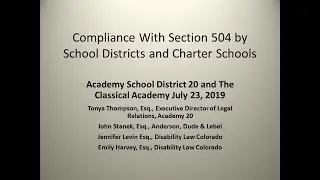 Compliance with Section 504 for School Districts