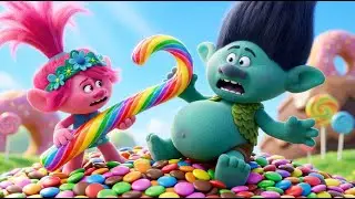 Branch Ate Too Much Candy! 🍭 Magical Lollipop Kingdom Adventure | FUNNY TROLLS ANIMATION