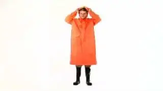 Hi-Viz Orange Raincoat with Detachable Hood
