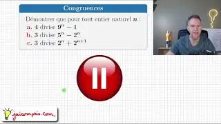 congruence • montrer que 4 divise 9^n-1 • 3 divise 5^n-2^n maths expertes terminale • modulo [n]