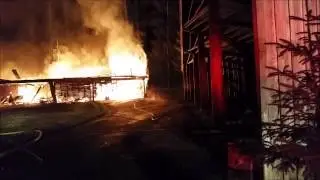 Structure fire with propane tanks venting