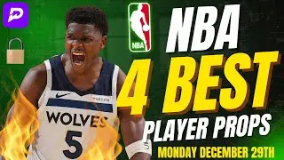 NBA PRIZEPICKS TODAY | 4 BEST PLAYER PROPS | MONDAY | 12/29/2025 | FREE NBA Best Bets
