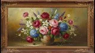 Luxury Vintage Flowers in a Vase 🌸 Oil Painting Art for TV | Elegant 4K Wall Art