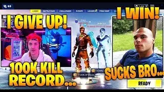Ninja Reacts to HighDistortions 100,000th Kill, Beating Him to 100k Kills! (FortniteFinest)