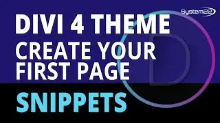 Divi 4 Snippets Create Your First Page 👍
