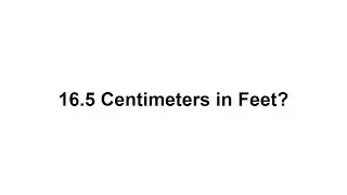 16.5 cm in feet? How to Convert 16.5 Centimeters(cm) in Feet?