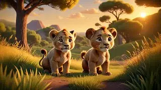 Four Baby Lions Roar and Run | Jungle Animal Counting | Action Rhyme for Toddlers & Preschoolers