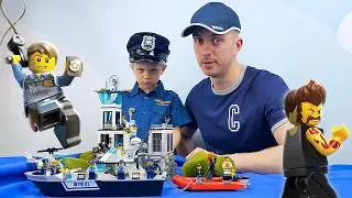ЛЕГО СИТИ ПОЛИЦИЯ! 👮&zwj;♂️ Даник и папа против БАНДИТОВ: Погоня за воришками! (Lego City Kids Video)