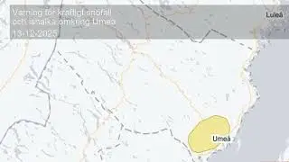 Varning f&ouml;r kraftigt sn&ouml;fall och ishalka omkring Ume&aring;