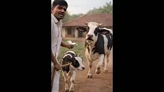 Brave Puppy Saves Calf Emotional Story 🐶💖#ai #PuppyHerobrave puppy rescue#shorts