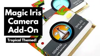 Lawn Fawn | Magic Iris Camera Interactive Card with a Tropical Scene