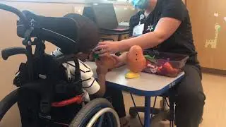 What does a special needs child do at physical and speech therapy? Showing what we do at therapy