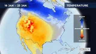 Monthly temperature forecast for the USA 1/11/2026