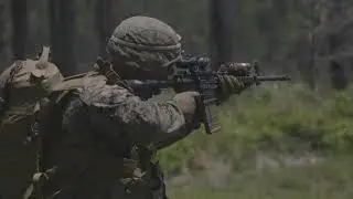 US Marines In Squad Live Fire Field Exercise