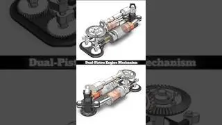 Dual-piston engine Mechanism,📌🔥#Engine#engines#automobile#automotive#3dengine#piston#pistonengine