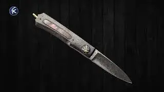 Howard Hitchmough Custom Knife Damasteel, Blued Devin Thomas Shark Tooth Damascus