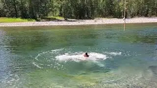 Playing in a July Methow River