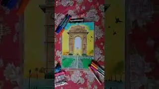 Easy India gate drawing🇮🇳.... you can draw it... #short #artandcraft234 #Independencedaydrawing