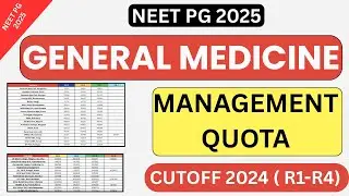 NEET PG 2025 || NEET PG 2024 General Medicine Cutoff &ndash; Round Wise Management Quota#neetpgcounselling