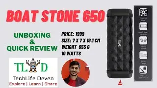 boAt Stone 650 | 10 W | Unboxing & Quick Review + Sound Test | Bluetooth speaker | 1800 mAh | Hindi