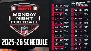 2025-26 NFL Monday Night Football Schedule: Dates, Times, TV Channels & Stadiums