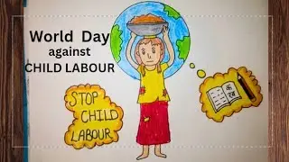 Child Labour Drawing | Stop Child Labour Drawing | World Day Against child labour Drawing Poster
