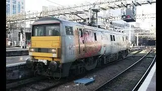LNER Class 91 blunt end first, attachment to Mk4 coaches, King's Cross