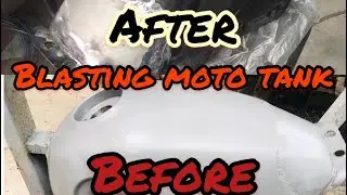 Proses blasting tangki motor