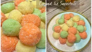 No Bake/Stove Coconut Ice Snowballs- only 3 Ingredients | Sweets | Ramadan/Eid recipes