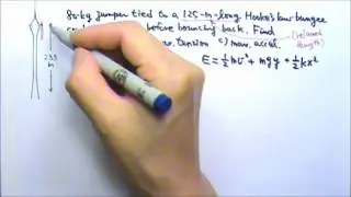 AP Physics 1: Work and Energy 17: Conservation of Energy: Bungee Jump Problem