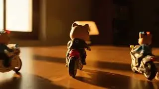 Badass cat running from cops animation