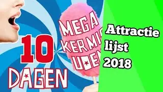 Attractielijst mega kermis Uden 2018