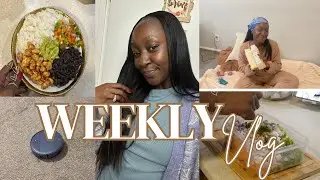 WEEKLY VLOG| Meal prep, Sew-In Hair Appt, New Robot Vacuum + At home facial and more| Akosua Benhene